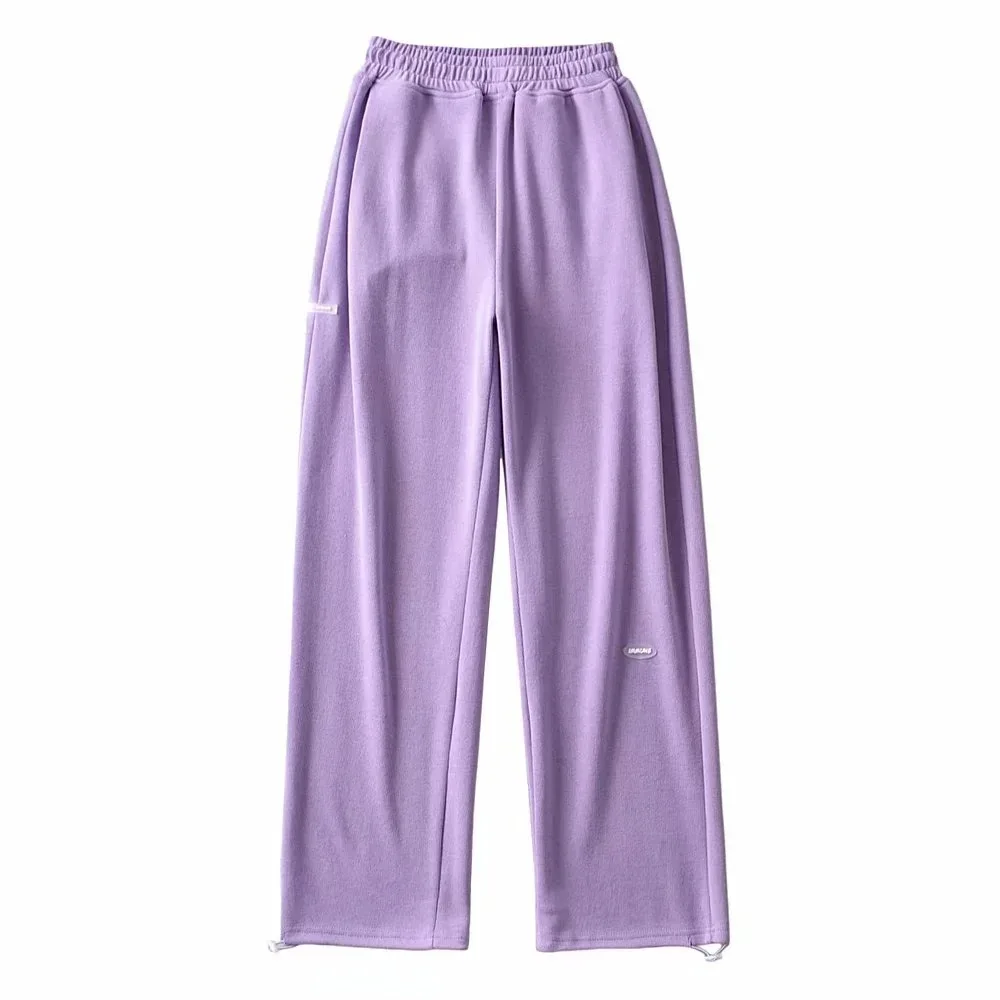 High Waist Sports Pants Women's New Casual Loose Drawstring Thin Wide Leg Pants Mopping Pants