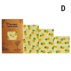 Eco - Friendly Organic Beeswax Food Wraps - Reusable Natural Bowl Covers with Mixed Patterns (D)
