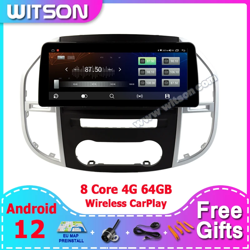 

WITSON 12,3 ''Android 12 Автомобильный мультимедийный широкоэкранный для фотомагнитолы MERCEDES-BENZ VITO 3 W447 2014-2020 автомобильный радиоприемник Автомобильный GPS мультимедийный плеер