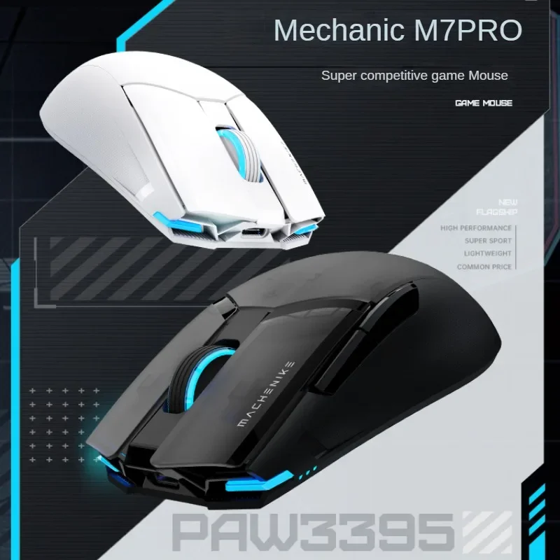 

M7PRO Wireless Mouse Lightweight Ergonomic PAW3395 Laptops Accessories Long Battery Life Pc E-sports Gaming Photoelectric Mouse