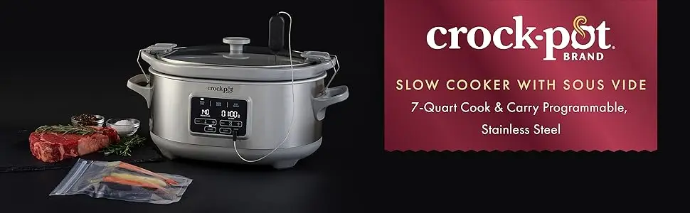 Description Picture 2 of item7-Quart Cook & Carry™ Slow Cooker with Sous Vide,Programmable, Stainless Steel