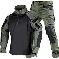 Outdoor Uniform Tactical Suits Wear Resistant T-Shirt Hood Pants Men Clothes Combat Shirts Airsoft Paintball Hunting Clothing 1