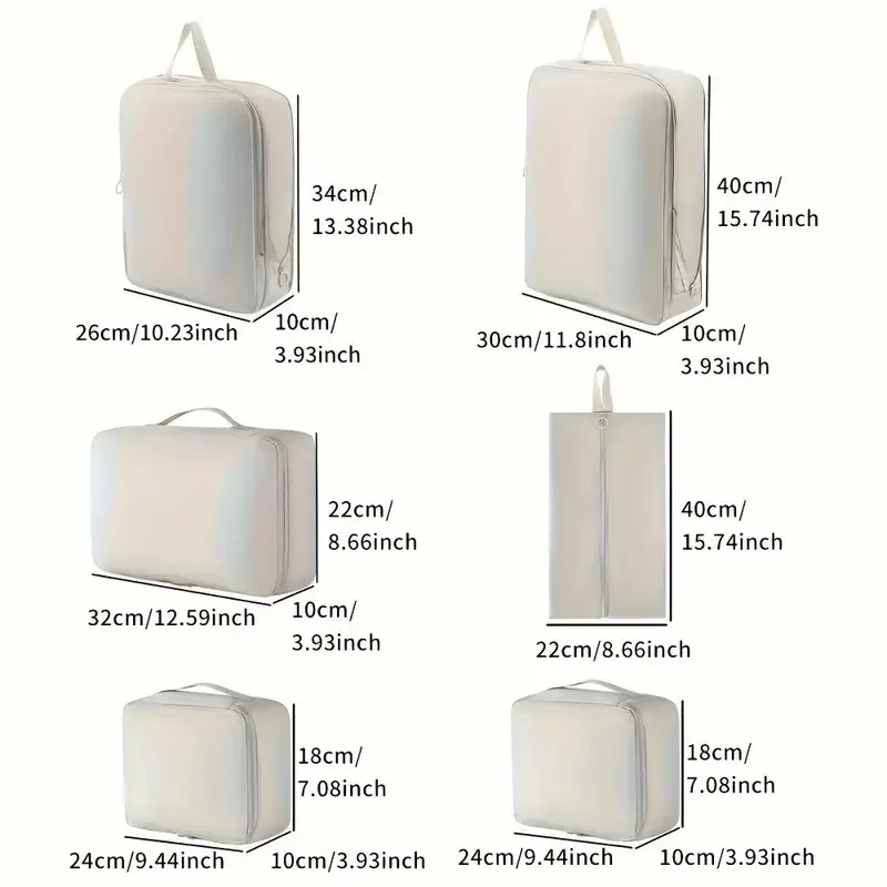 6-Piece Travel Storage & Packing Organizer Set