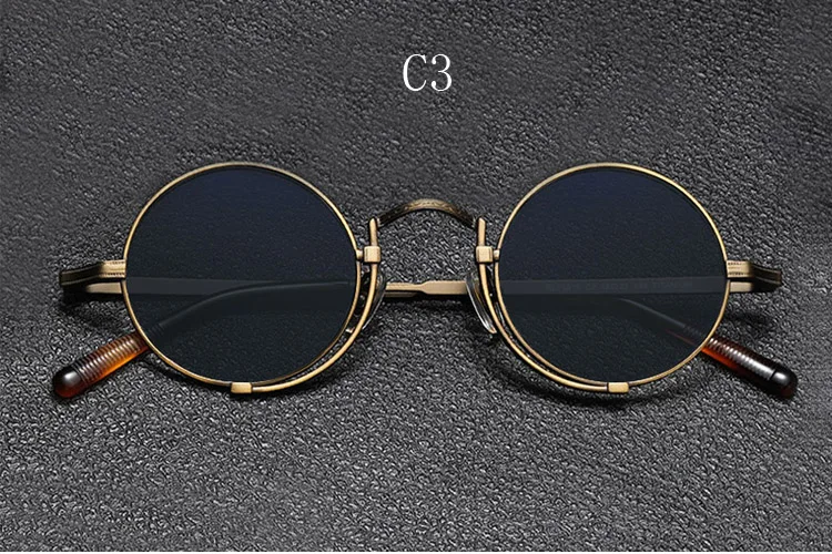 Yujo Unisex Full Rim Round Titanium Polarized Sunglasses