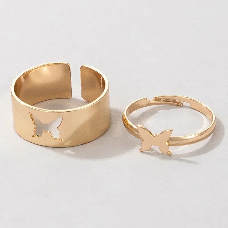 Couple Rings Punk Rings Fashion Ring Stackable Rings Finger Rings Fashion Rings Metal Rings Vintage Animal Butterfly Star Moon Heart Open Rings Women Girls Gothic Jewelry