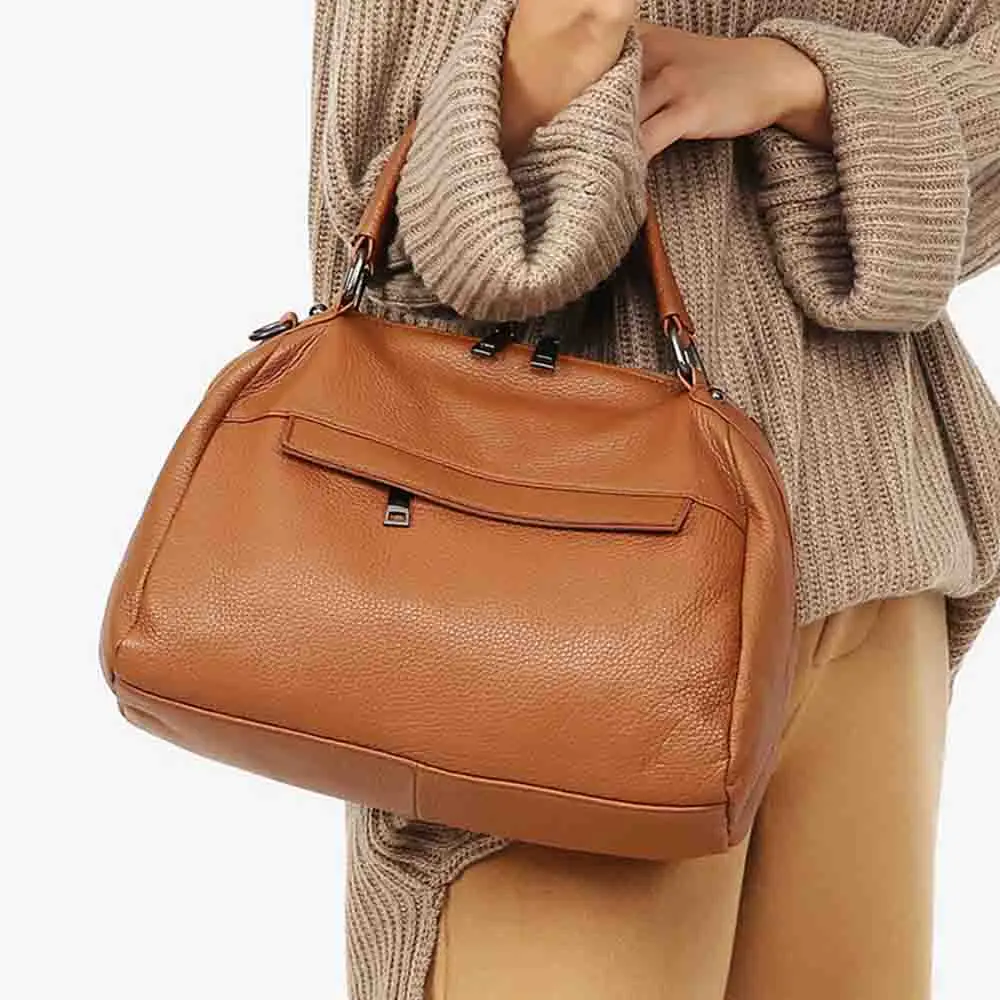 

Motingsome Exquisite Women Satchel Bag Luxury Genuine Leather Shoulder Crossbody Handbag Causal Tote Cowhide Hobos Bag 2023 New