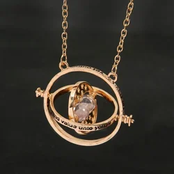 Time turner necklace home decoration ornaments wand time turner hourglass snitch pendant triangle necklace birthday gift