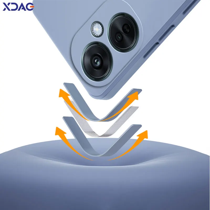 Square Liquid Silicone Shockproof Phone Case - Soft Lens Protective Cover