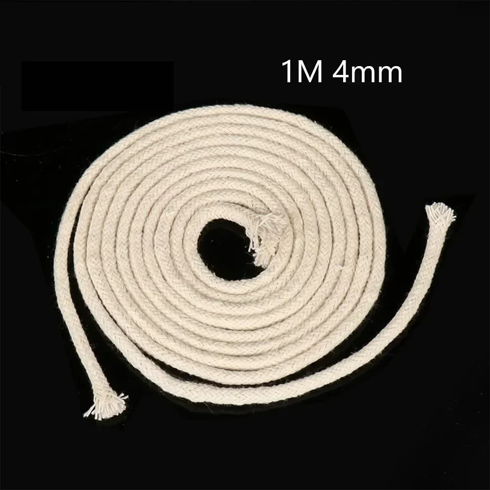 1M 4mm Long Cotton Core Burner Alcohol Rope Candle Burner DIY For Kerosene Oil Alcohol Lamp Torch Wine Bottle Wicks Accessories