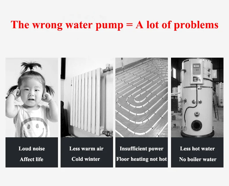 100W Household heating hot water circulation pump to warm the ultra-quiet booster pump Central Heating Boiler air conditioner