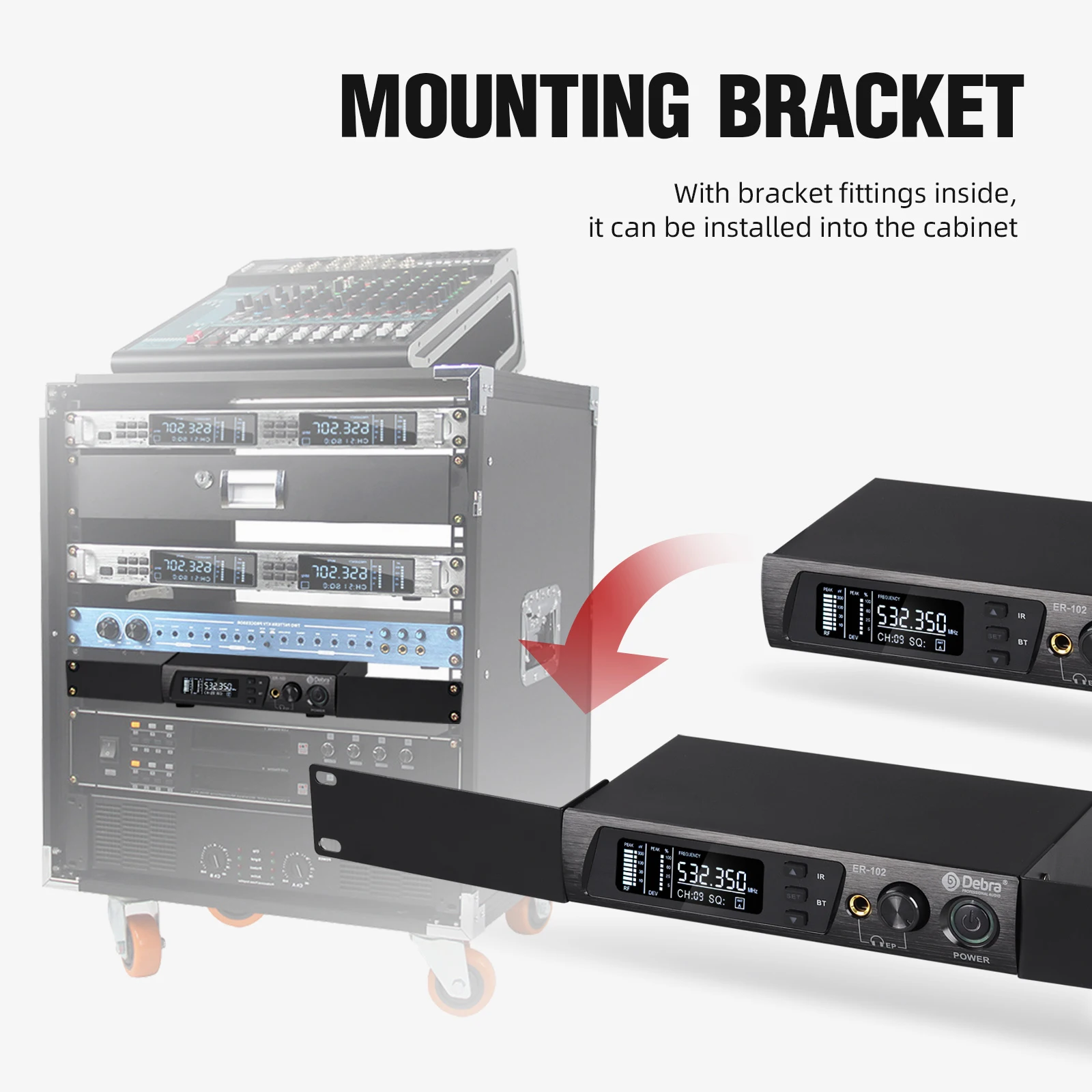 Debra ER-102 UHF Wireless In-Ear Monitoring System with Bluetooth 5.0 for Record