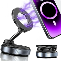 Magnetic Foldable Car Phone Holder with Strong Suction and 360° Rotation (Black)