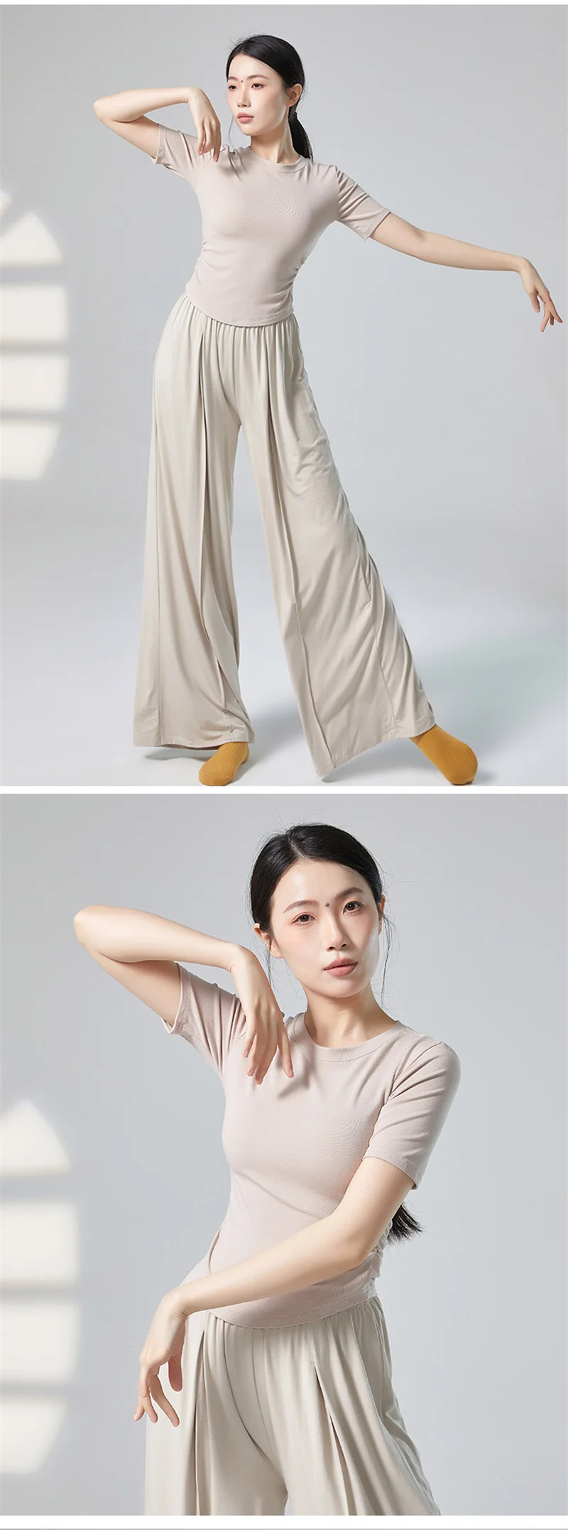 Frauen Yoga Shirt Erwachsene Klassischen Tanz T-Shirt Kurz Und Langarm Modern Dance Top Ballett Täglichen Ausbildung Kostüm Mädchen Strumpfhosen – Detail 6