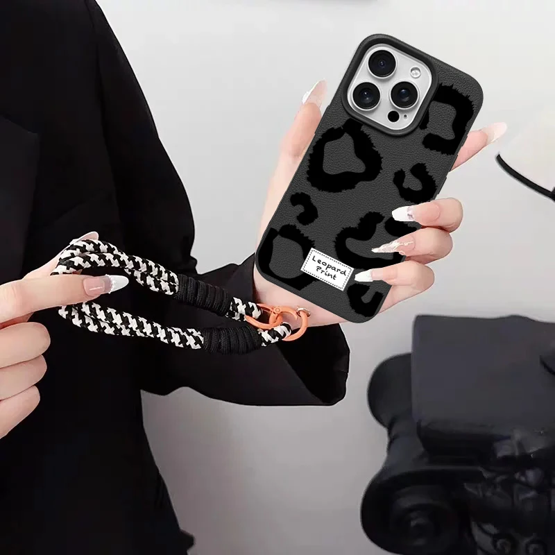 Leopard Print Lanyard Phone Case