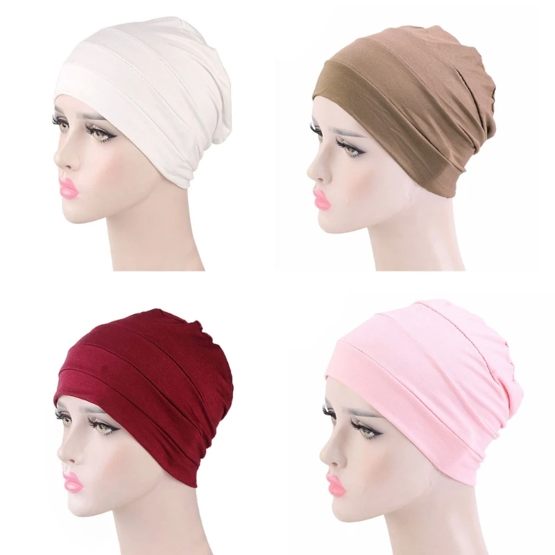 Comfy Chemo Cap Skullies Beanie Chemo Hats For Women Cancer Headwear Cap Under Hat Casual Headwear for Head wrap 3