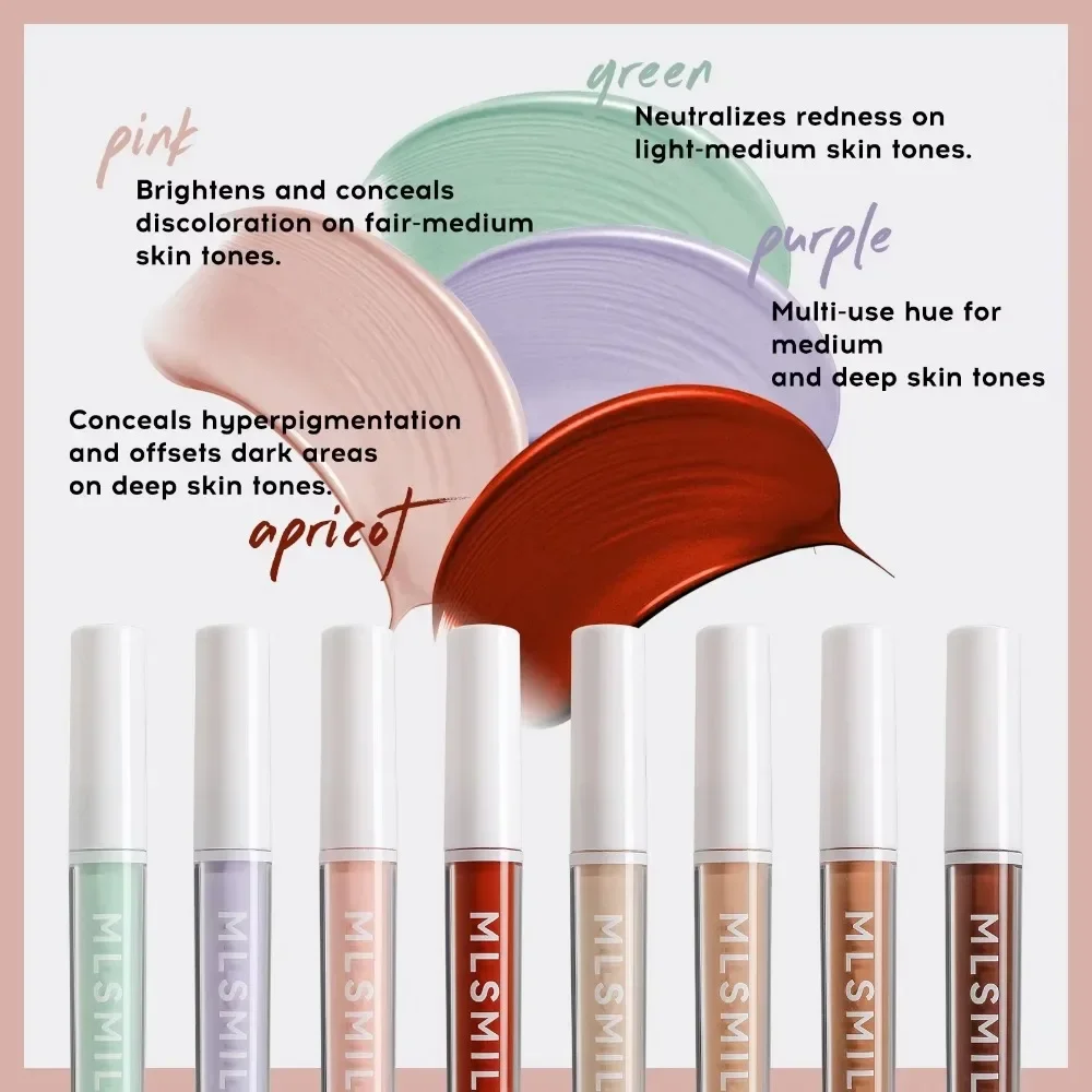 Purple Liquid Concealer Moisturizing Cover Dark Circle Facial Color Corrector Lasting Contouring Makeup Cosmetics Waterproof