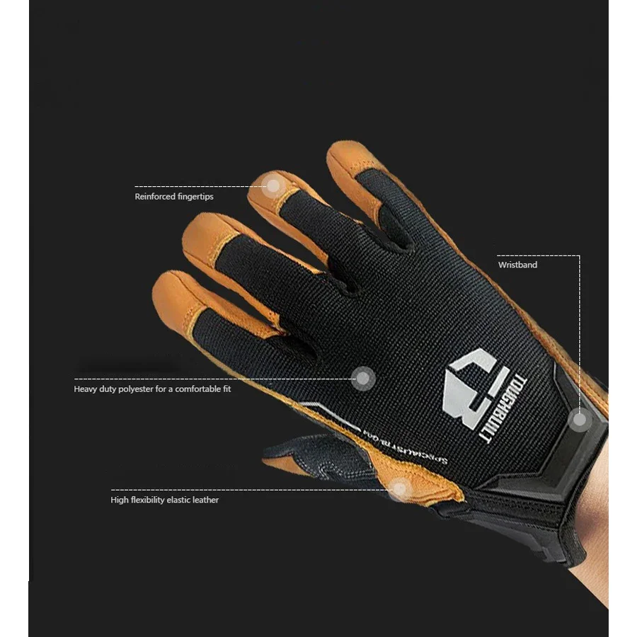 TOUGHBUILT Sheepskin Work Gloves Ranching, Forestry Genuine Leather Safety Work Gloves TB-G04-L/TB-G04-XL 3