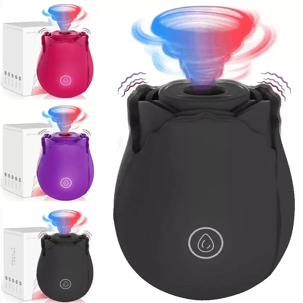 10 Geschwindigkeiten Frauen Saugen Vibrationsmassagegerät Vakuum Saugen Rose Vibrator Klitoris Nippel Stimulator Erwachsene Masturbaton Sexspielzeug 1