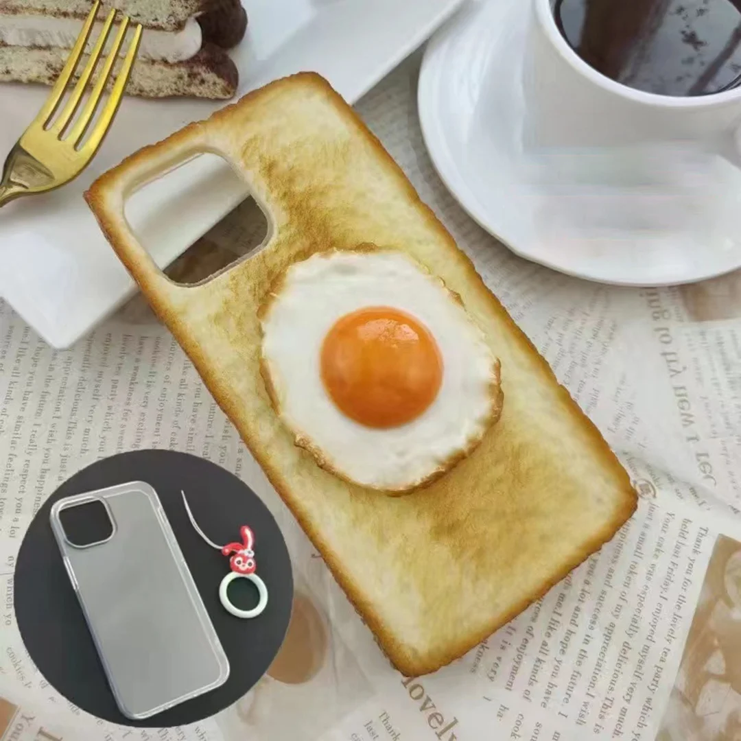 Delicious 3D toast bread phone case Apple suitable for iPhone X Xr 11 12 13 14 pro max phone case simulation bread phone case
