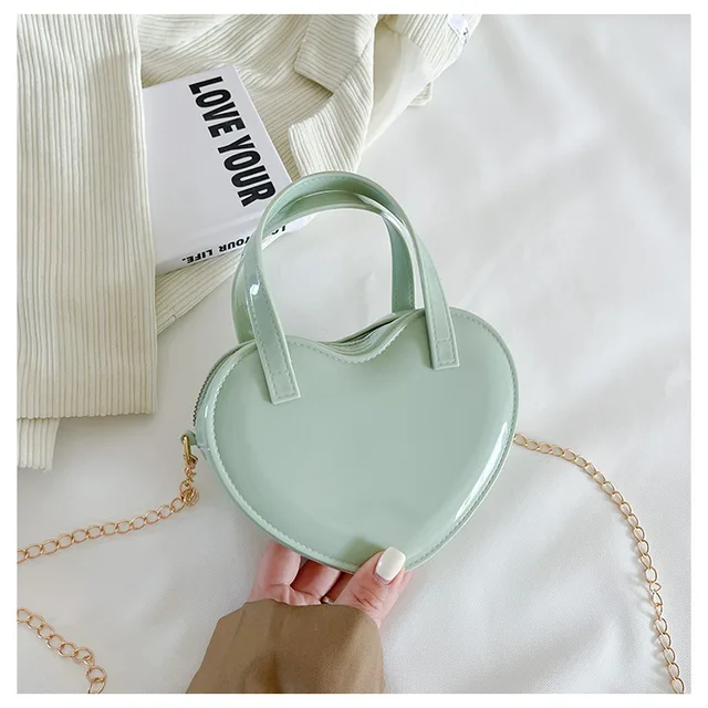 Small heart shaped handbag with detachable crossbody strap – The