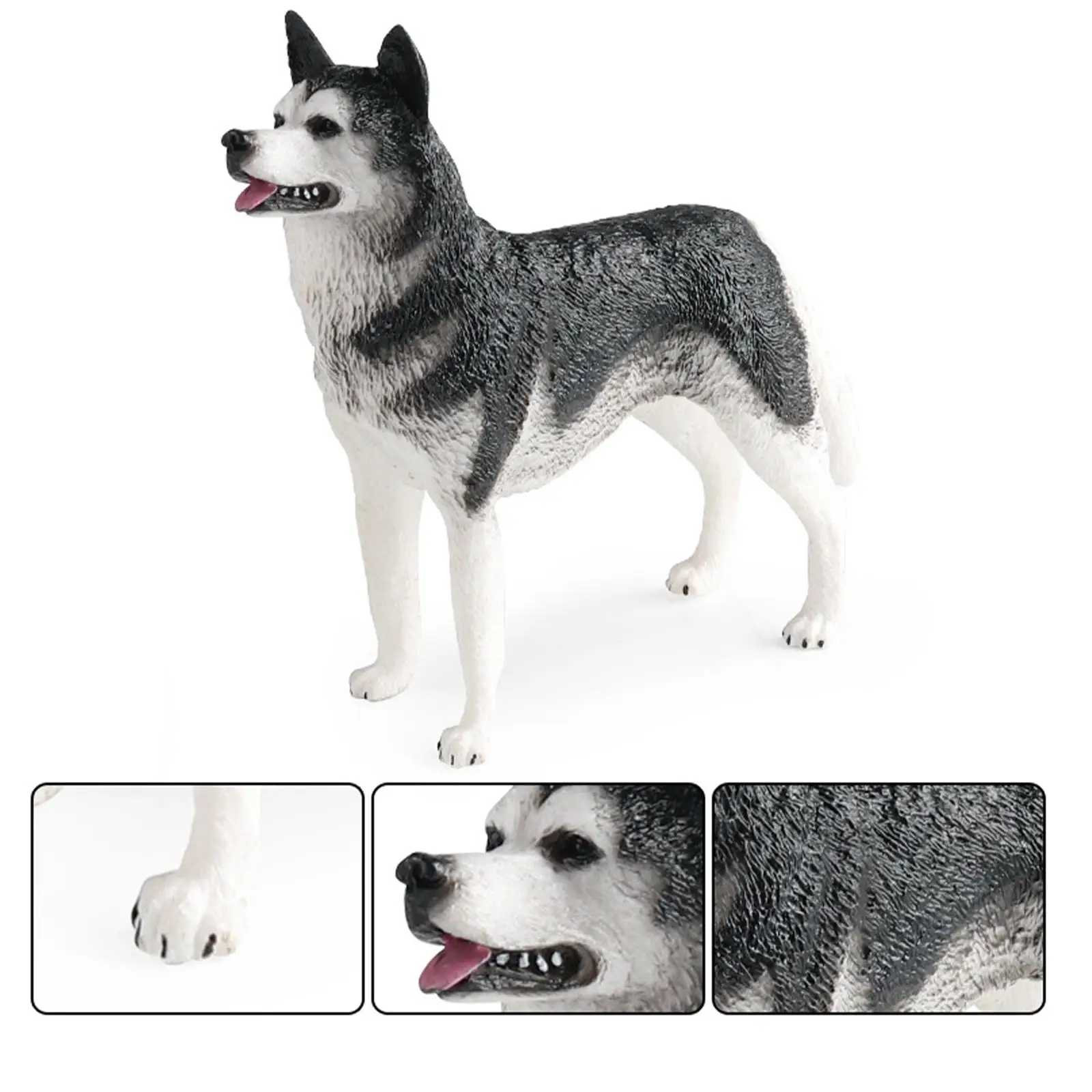 Realistic Dog Figure Toys Husky Dog Statue, Decorative,Animal Figurines Small Animal Toys for Girls Boys