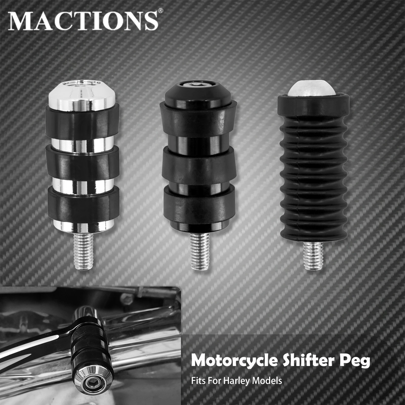 4475 Pedane Paramotore Per Softail Sportster Dyna Glide Nero Y H7