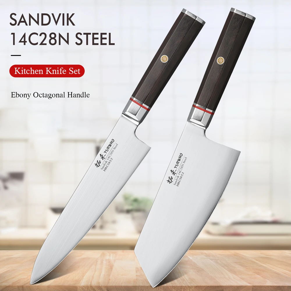 2PCS Chef Knife, Professional Stainless Steel Kitchen Cooking