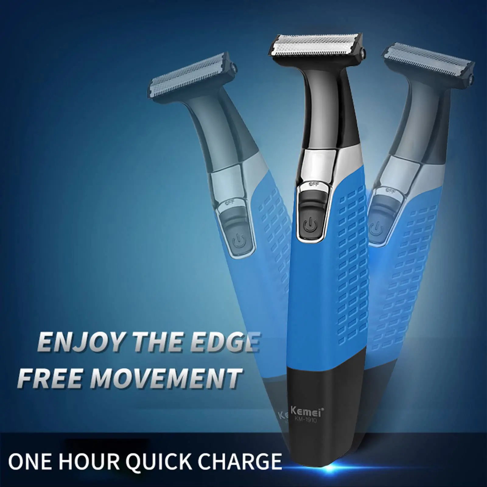 KEMEI KM-1910 Electric Shaver Professional Beard Trimmer Reciprocating Rubber Anti-skid Body Waterproof Rechargeable Shaver 2