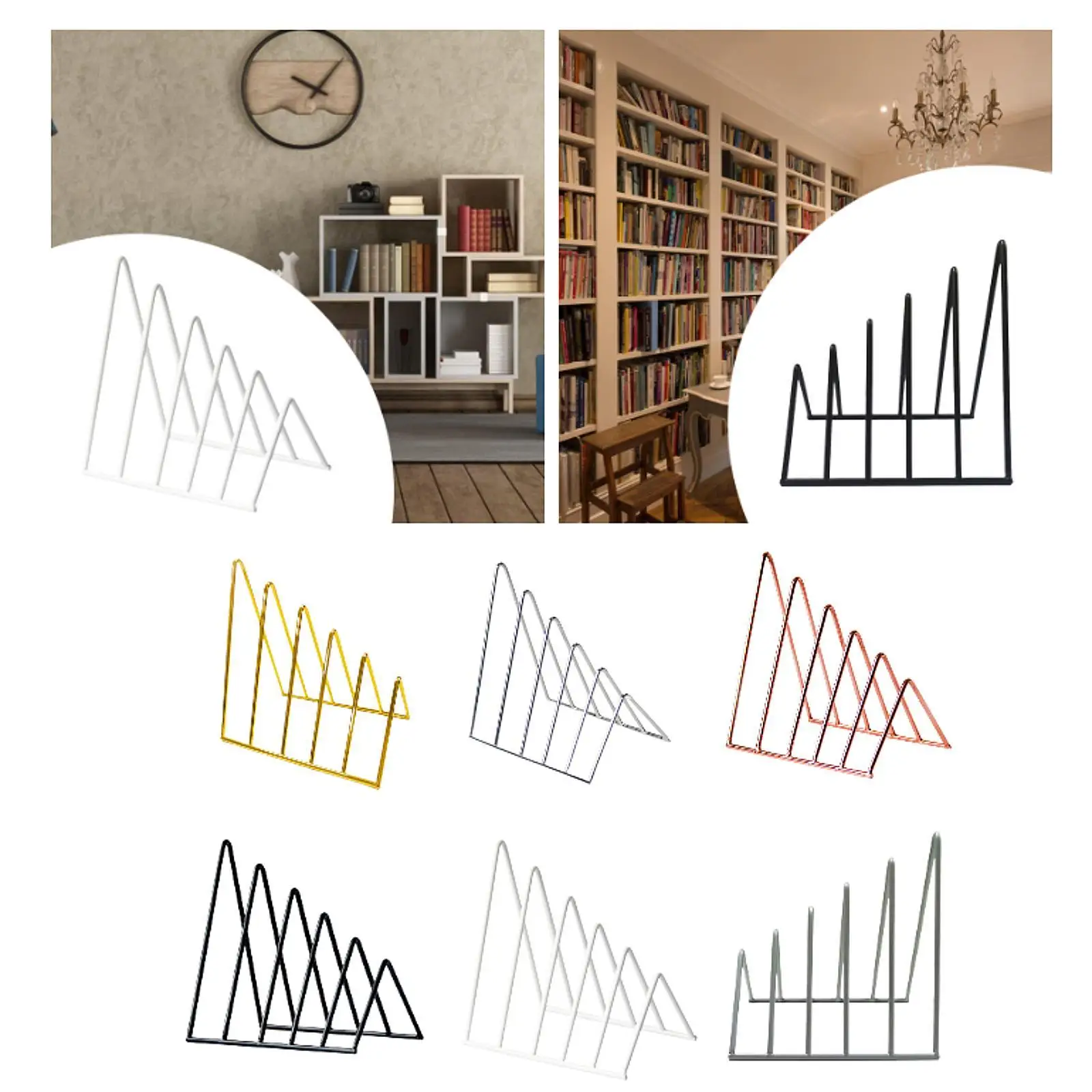 File Folder Sorter Desk Triangle Bookshelf Bookend Organizer for Recipe Vinyl Records Office Magazines Hold Heavy Books book organizer book holder