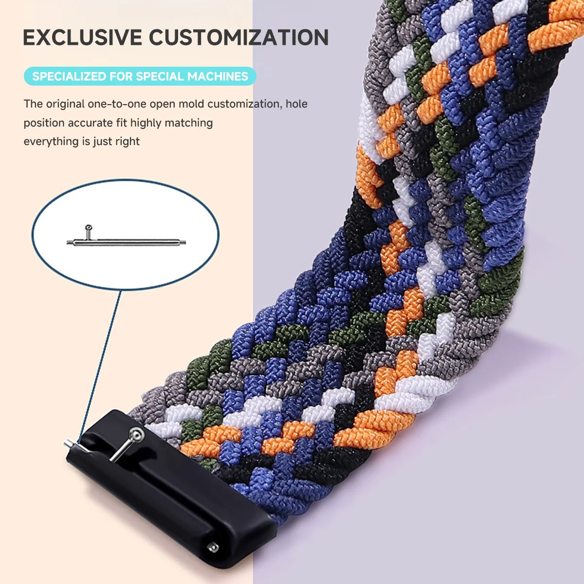 Nylon Braided Loop Strap with Parachute Buckle Bracelet Band