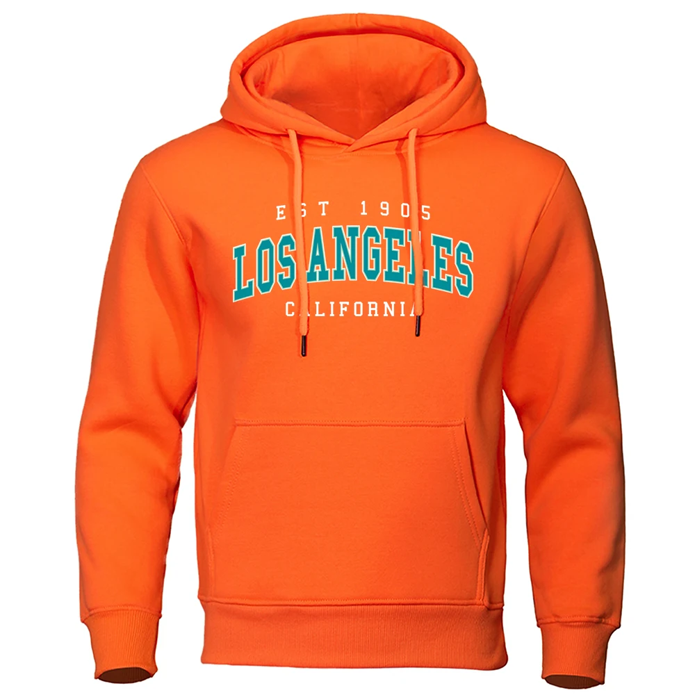 Est 1905 L0S Angeles California Letter Hoodie man Fashion Autumn Hoody Loose Oversized Clothes Cotton Comfortable Sweatshirt