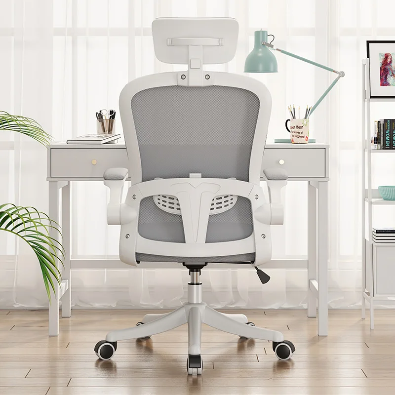 

Armrest Home Office Chair Adjustable Height Lift Mesh Computer Chair with Lumbar Support High Back Task Headrest Chair for Adult