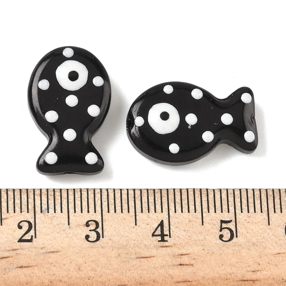 PandaHall 30 Stück Bemalte Glas-Emaille-Fischperlen für DIY-Schmuckherstellung, Halsketten, Armbänder, Handgemachte Bastelzubehörteile – Detail 35