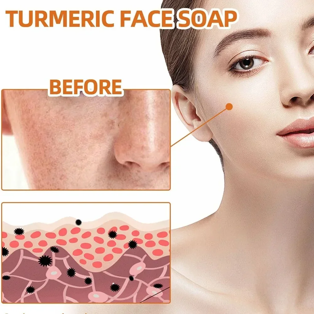 Turmeric Cleansing Soap Facial Repair Gentle Cleansing and Moisturizing Turmeric Cleansing Soap Moisturizing Cleaning Product 3