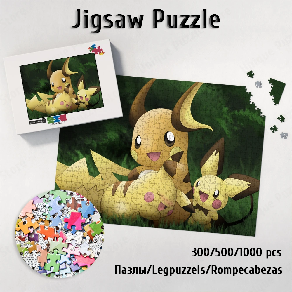 Pikachu Family Unique Design Puzzle Takara Tomy Anime Games and Puzzles Funny Cartoon Japanese Style Educational Toys Diy Jigsaw