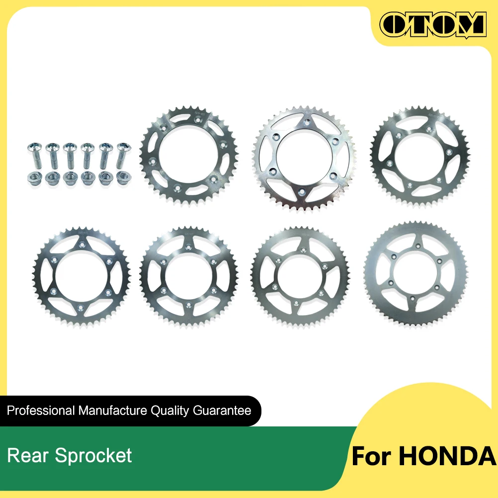 OTOM Motorcycle Steel Chain Rear Sprocket Wheel Disc Plate For HONDA CR125R CRF230L XR400 XR650R CR500 Beta Motor Motocross Part engine sprocket