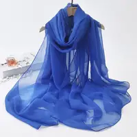 Korean Solid Transparent Chiffon Travel Holiday Beach Towel Sunscreen Shawl Female Summer Air Conditioning Ice Silk Scarf M10 2