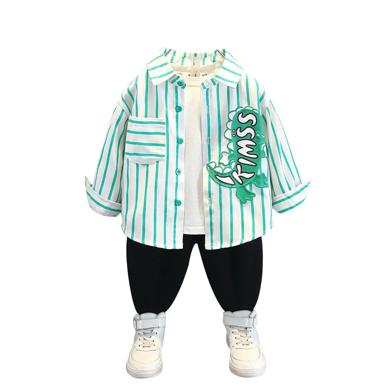 Trendy Striped Shirt for Boys Spring Autumn Small Medium Children Korean Style Baby Clothes Kids' Clothing