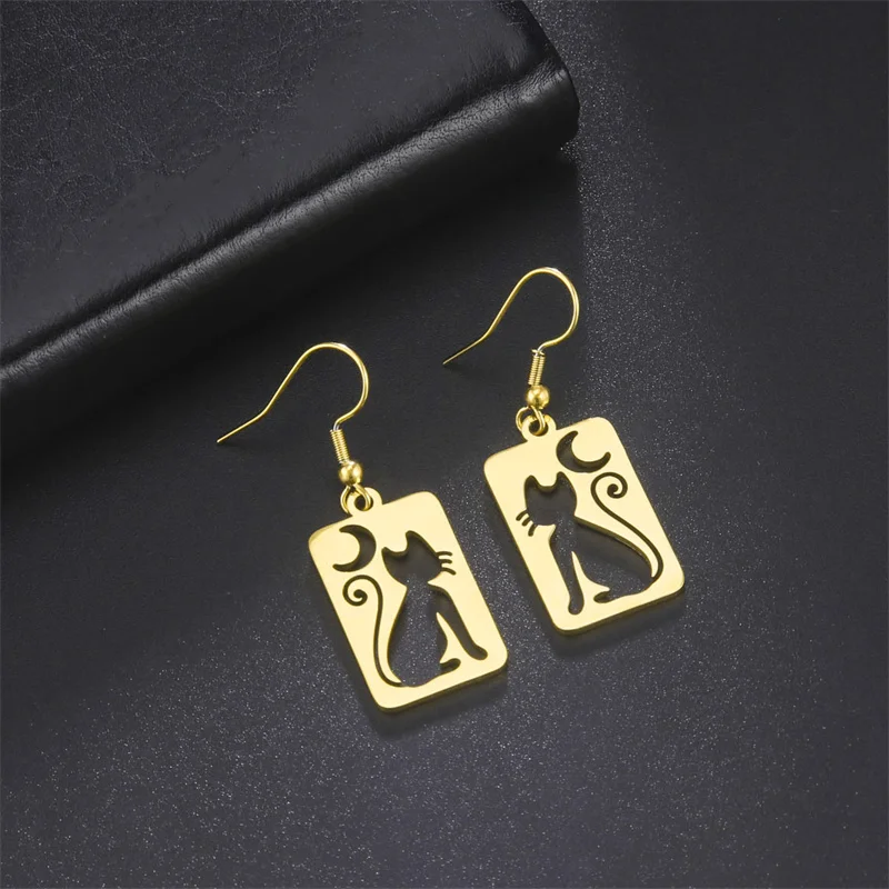 Cute cat drop earrings