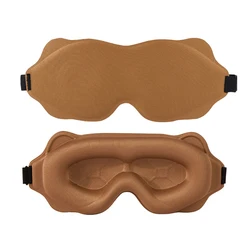 3D Memory Foam Sleep Mask - 100% Light Blocking Eye Covers with Adjustable Strap (Brown)