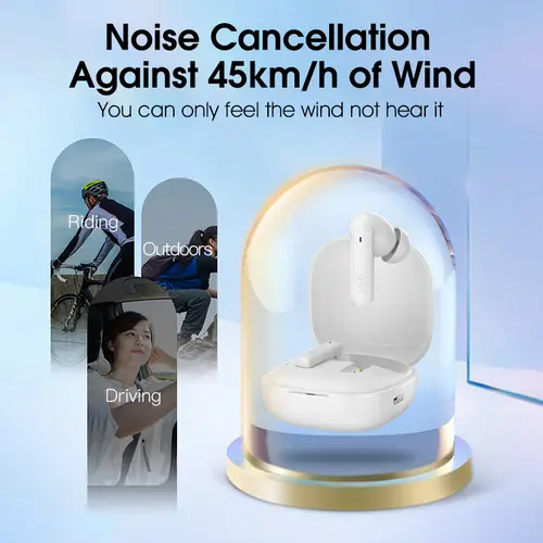 QCY HT05 ANC Wireless Earphone 40dB Noise Cancelling Bluetooth 5.2 Headphone 6 Mic ENC HD Call TWS Earbuds Transparency Mode - Image 5