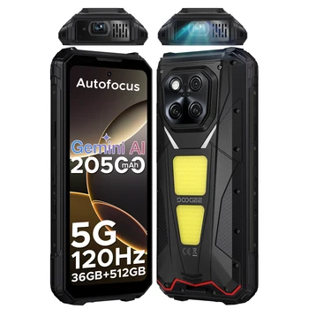 DOOGEE V Max Play Proiettore 5G Telefono robusto Display da 6,78 pollici Batteria da 20500 mAh Doppia luci da campeggio Dimensioni 7300 Smartphone NFC