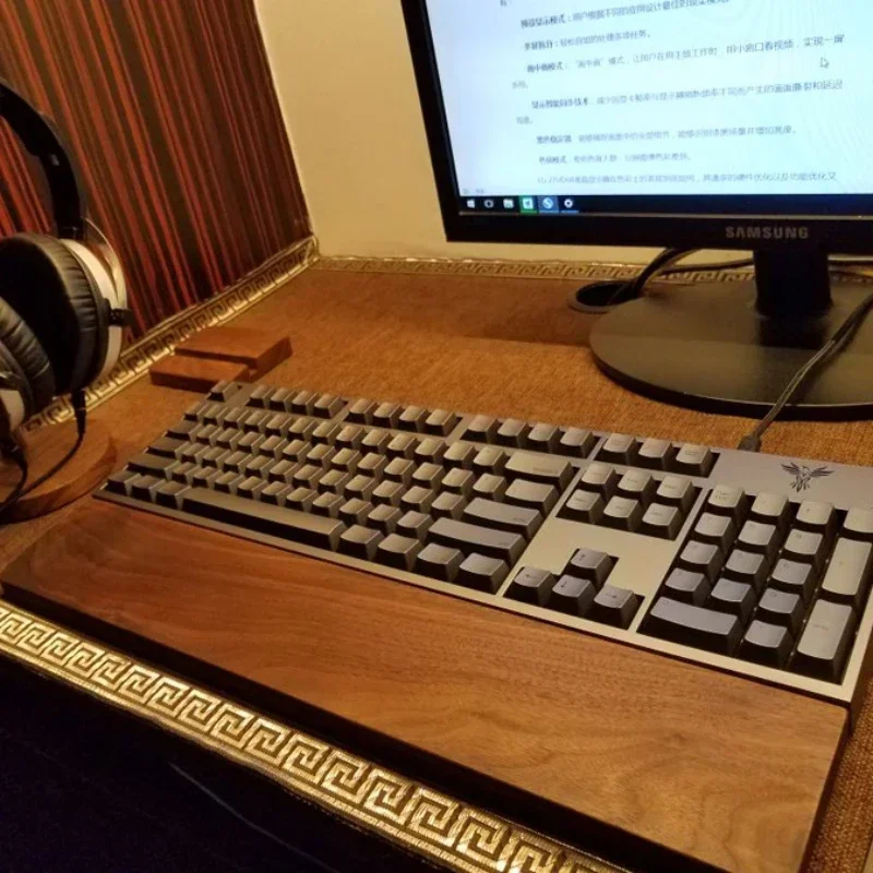 Echome-ergonômico Preto Noz Teclado Mão Resto Logotipo do Texto Personalizável Descanso de Pulso de Madeira 60 75 80 Teclados Mecânicos - Imagem 2