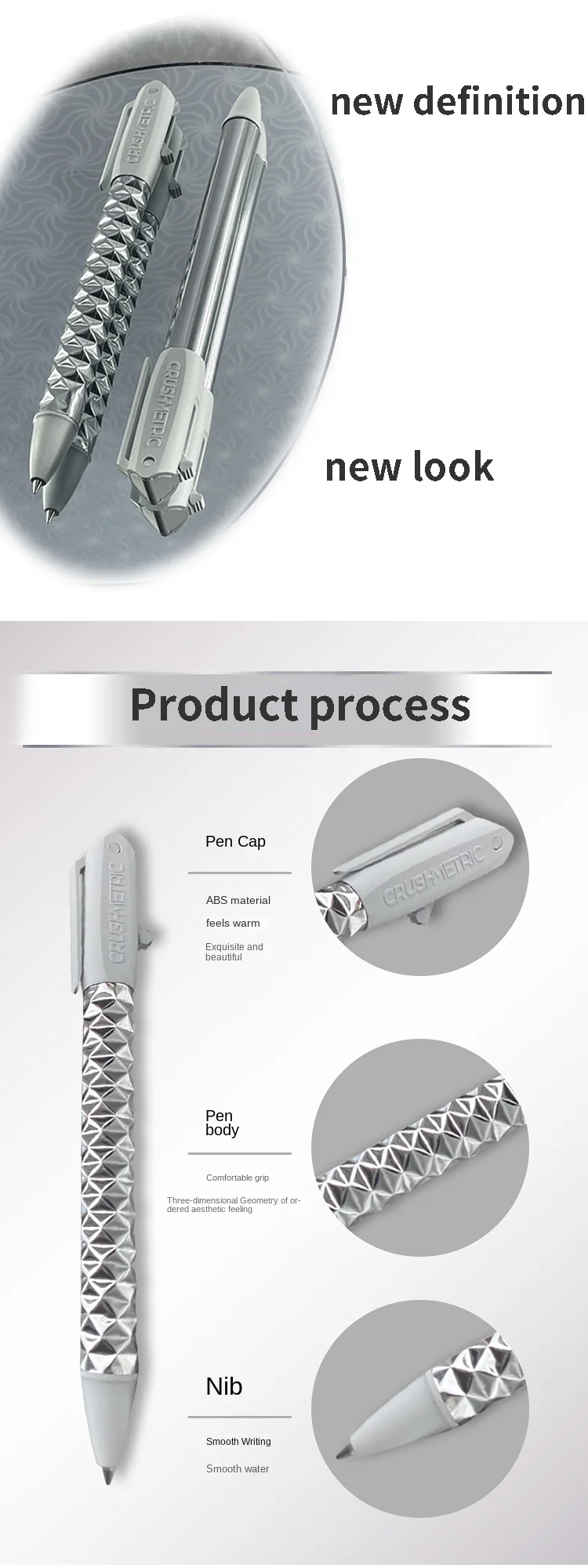 New High-end Deformation Pen Smoothly Press Telescopic Office