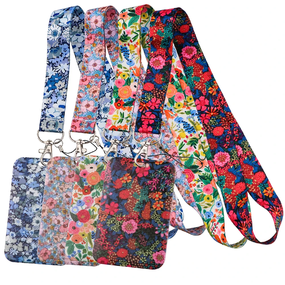 

Cute Flower Series Lanyard for Key Neck Strap lanyard Card ID Badge Holder Key Chain Key Holder Keyring Accessories Holiday Gift