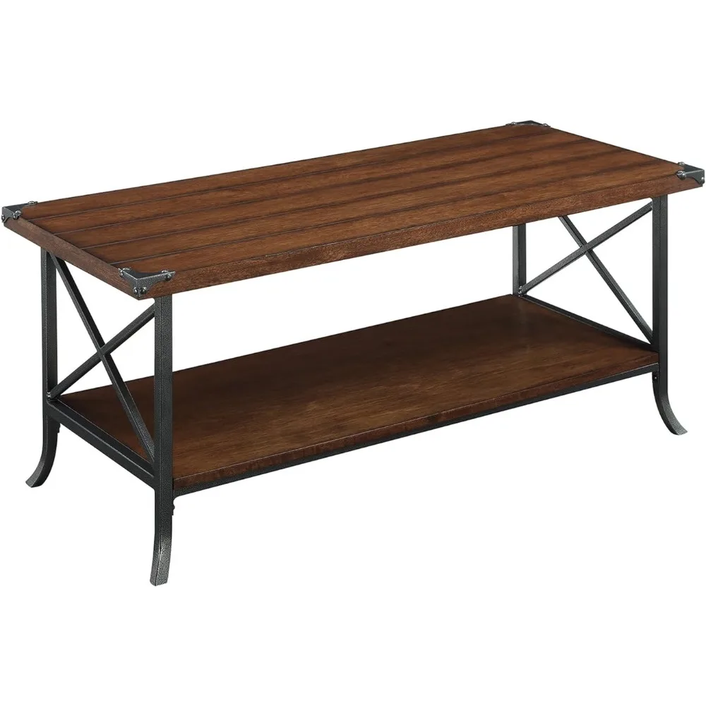 

Brookline Coffee Table Dark Walnut / Slate Gray Frame Center Tables for Living Room Tables Basses Furniture Nightstands Coffe