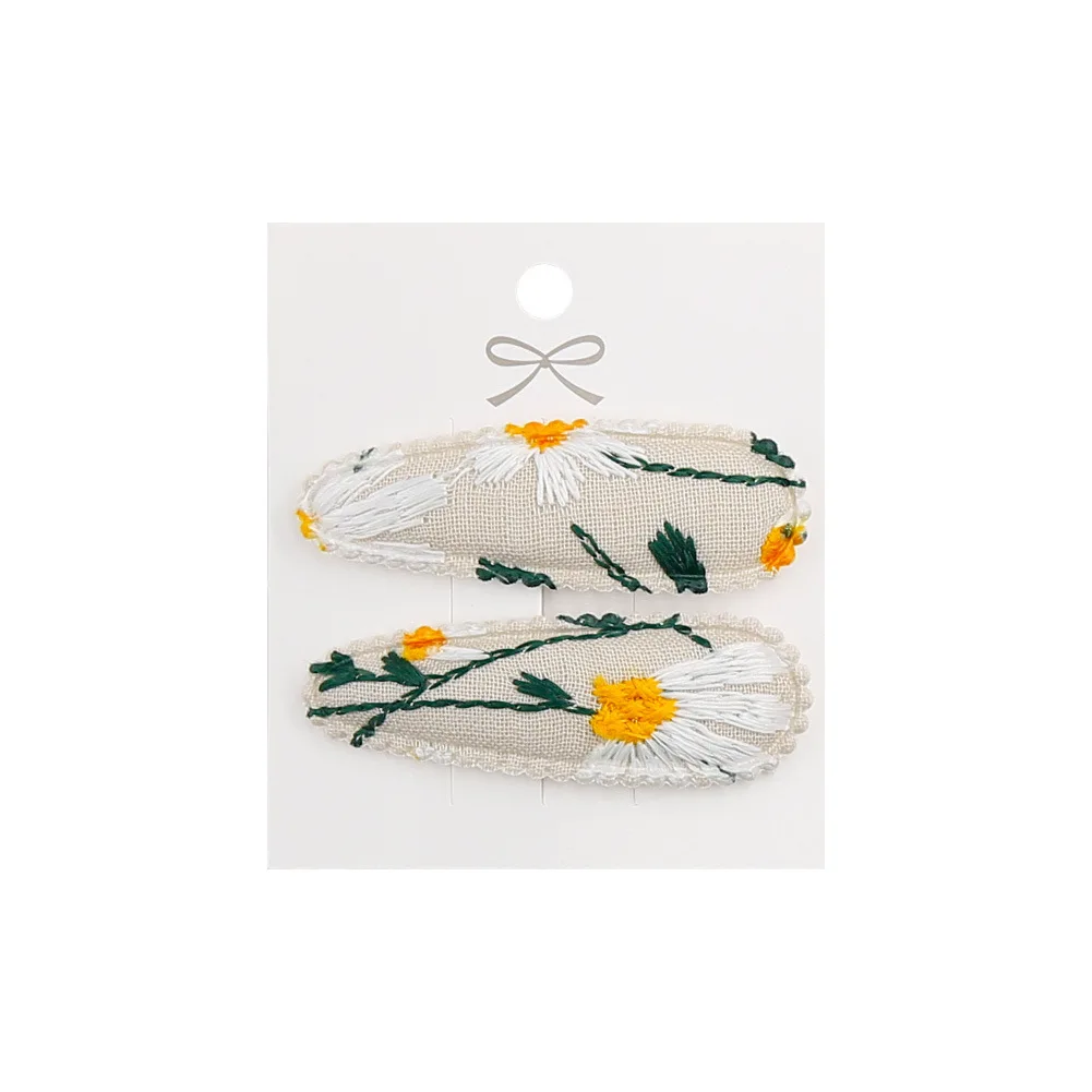 Hair Clips 2pc Floral Print 2inch Basic Snap - Uniqwear