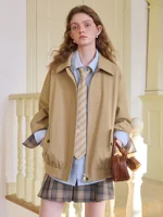 FSLE Korean Retro Barn Style Work Jacket Coat Women’s Spring 2025 New Skirt Two-piece Suit 25FS11107+25FS11108