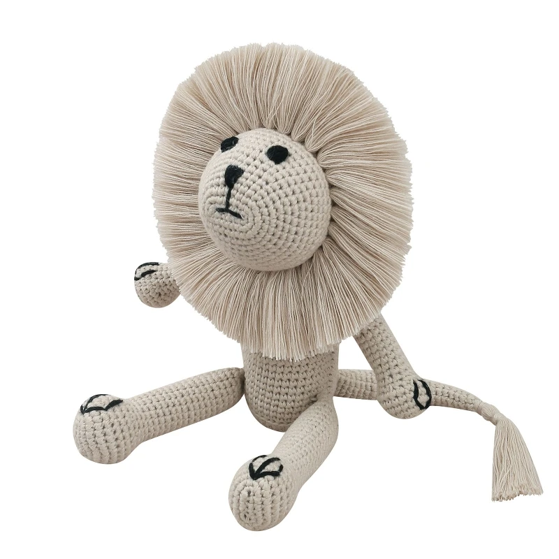 Crochet Lion Stuffed Animal for Doll Soft Knit Toy Room Decoration Emotion Appease for Baby Office Ornament Bag Dec Dropship fan shaped silicone mold beautiful cake decoration chocolate candy mold resin mould for baking and decorating dropship