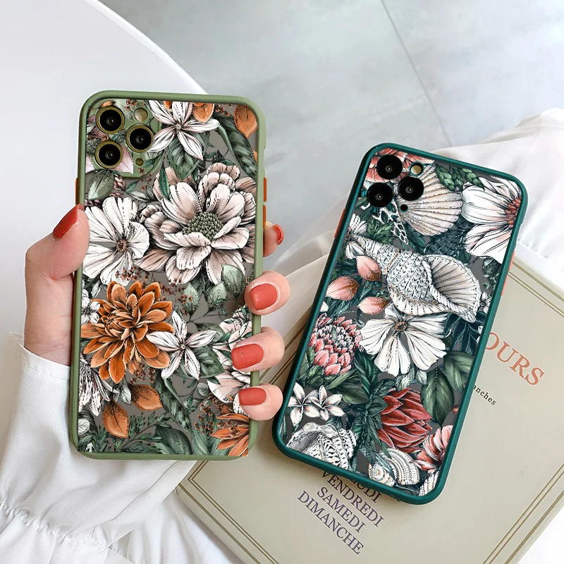 Elegant Camellia Floral Shockproof Phone Case - Fashionable Luxury Back Cover